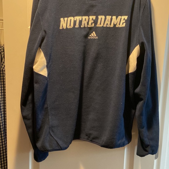 adidas Notre Dame Fighting Irish ClimaWarm Fleece Long Sleeve Blue. Men’s Large - Picture 2 of 9